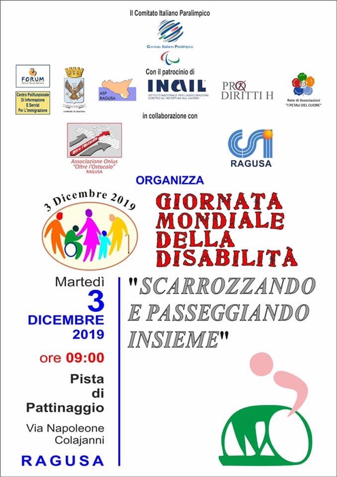 Coordinamento Pro Diritti H di Ragusa e Forum del Terzo Settore: Giornata Internazionale delle Persone con Disabilità