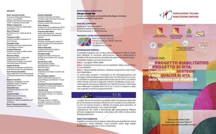 Convegno AIRS - “Dal progetto riabilitativo al progetto di vita: l’evoluzione dei sostegni e della qualità di vita delle persone con disabilità”.